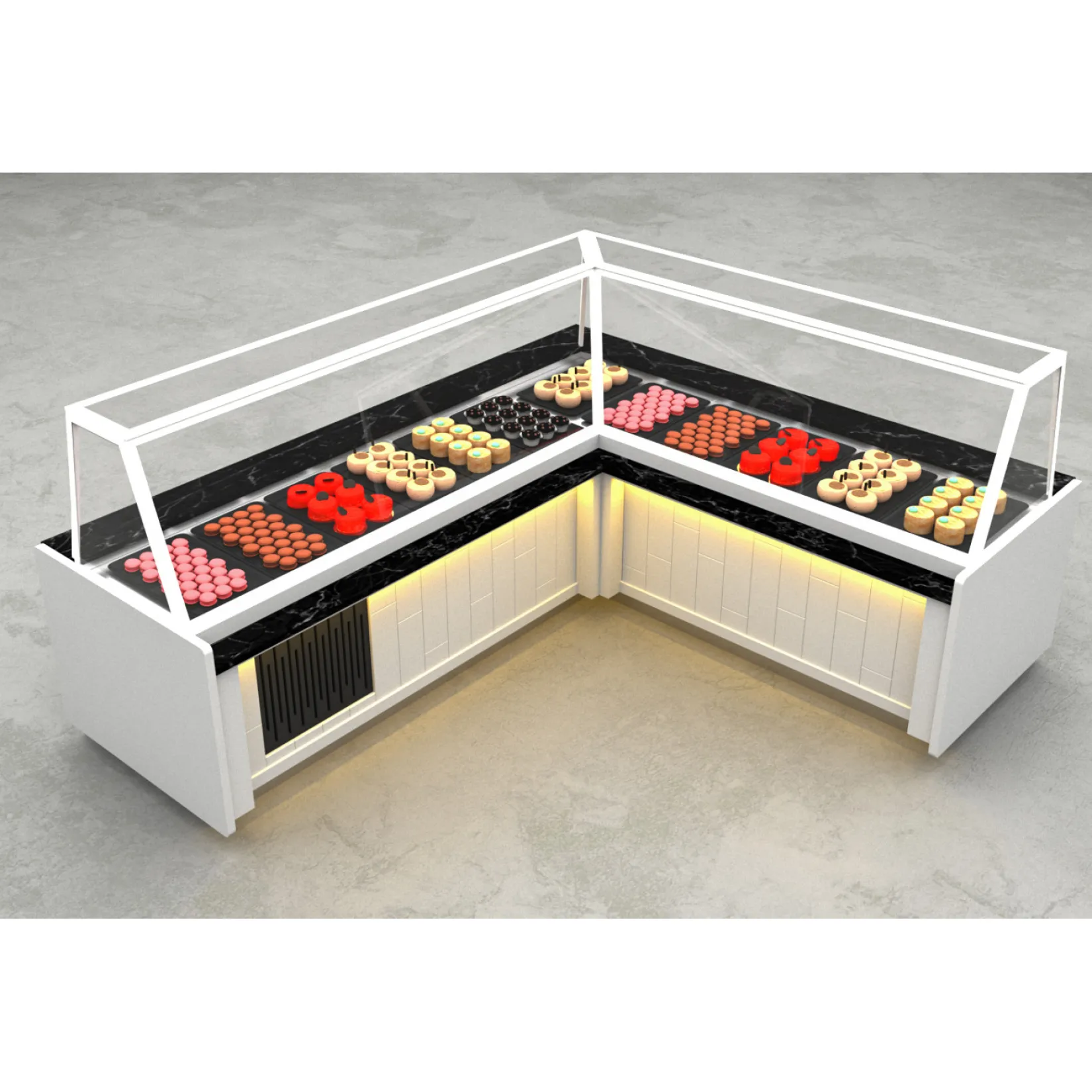 Köşe Tip Yaş Pasta ve Tatlı Teşhir Reyonu